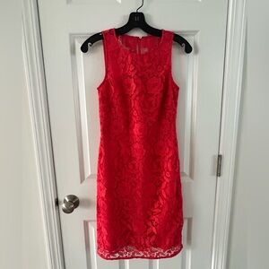 J. Crew Vibrant Red Lace Mini Dress